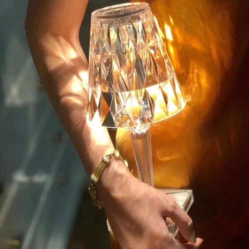 Crystal Table Lamp with Touch Control - LumeCrystal
