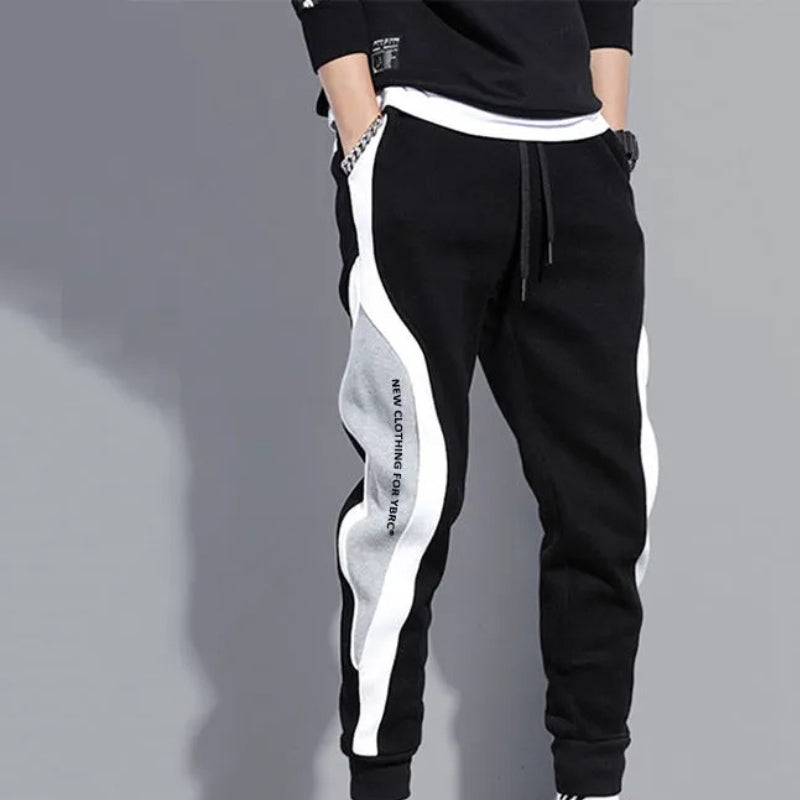 Tapered Men's Patchwork Joggers with Drawstring – Rafael