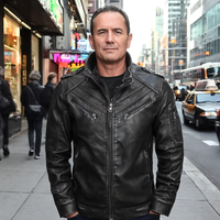 Men's leather jacket with removable hood – Autumn edition Marcellus