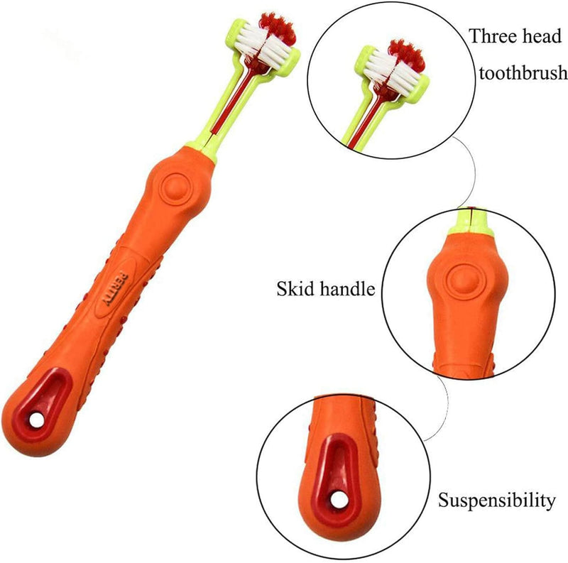 2-Piece Triangular Pet Toothbrush - Tartar Control for Healthy Teeth-State of Style