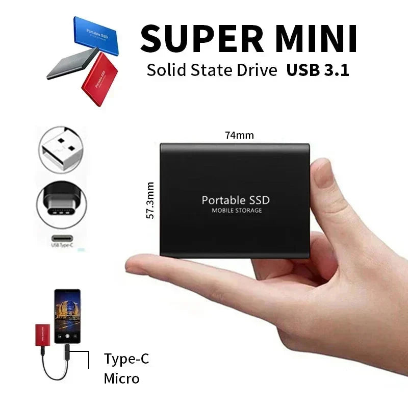 2TB Portable External SSD – Christmas Gift for Gamers & Tech Lovers