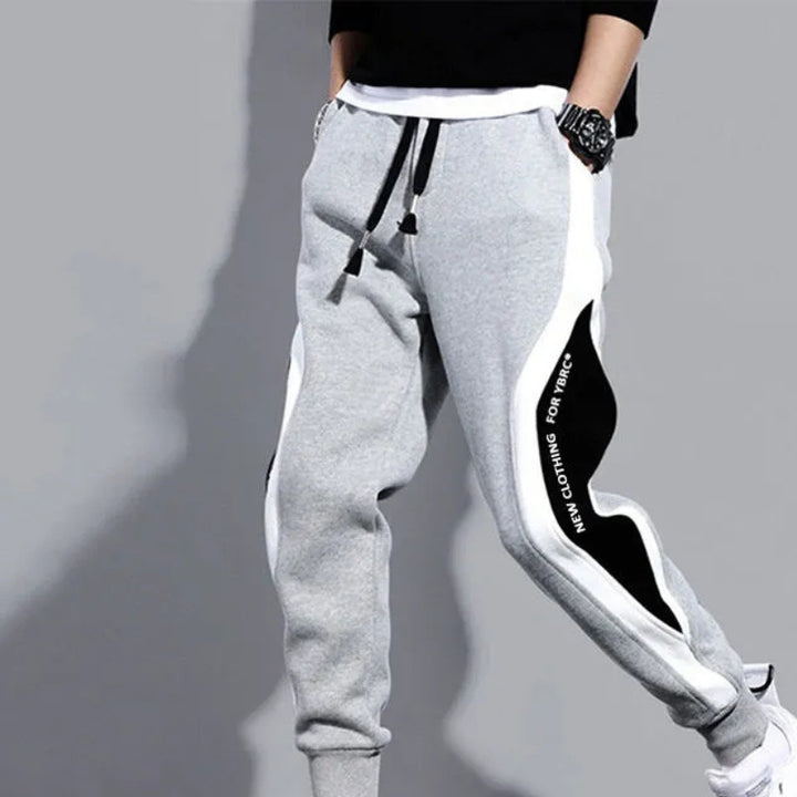 Tapered Men's Patchwork Joggers with Drawstring – Rafael