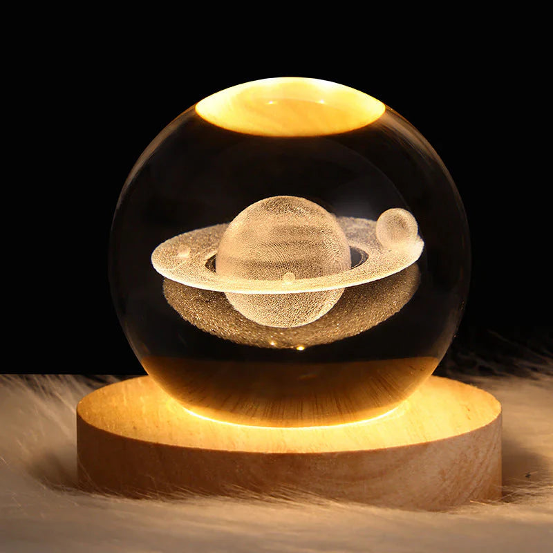 3D Crystal Mood Light - GlowCryst-Saturn 6CM-State of Style