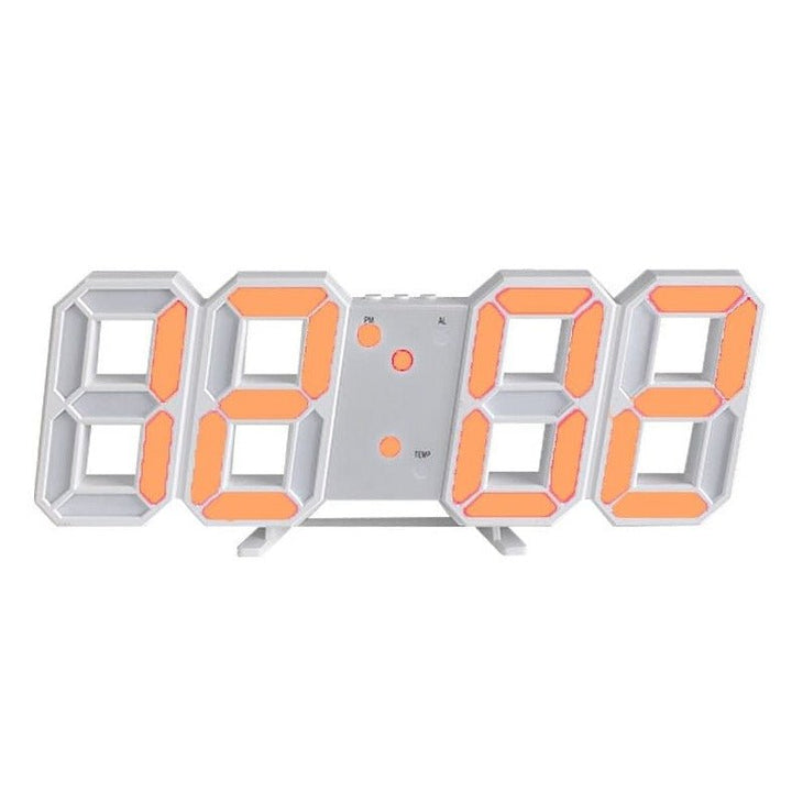 3D LED Wall Clock with Dimmable Lighting – Timora-Orange-State of Style
