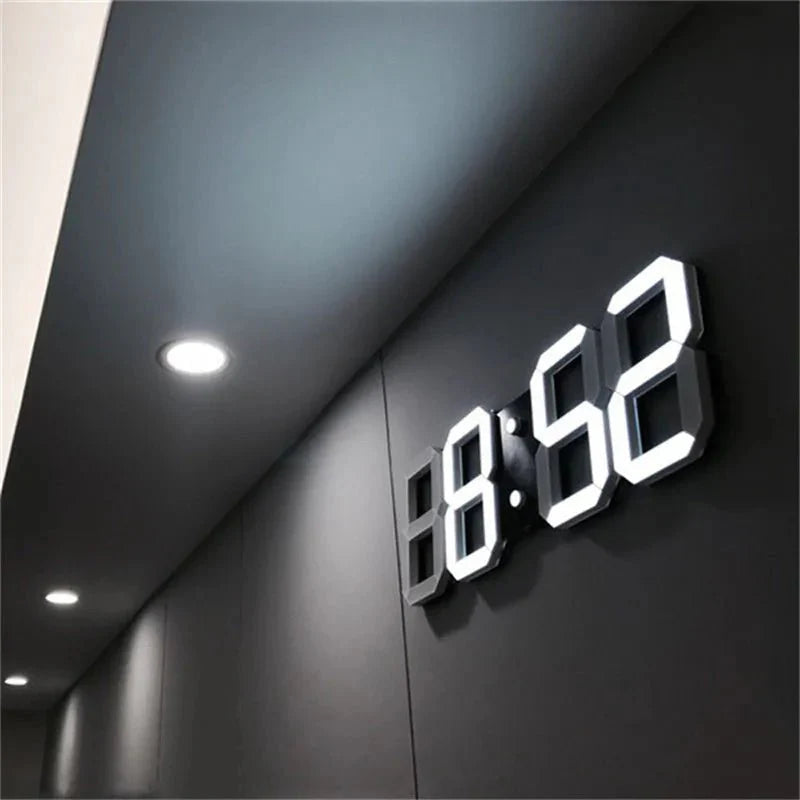 3D LED Wall Clock with Dimmable Lighting – Timora-White-State of Style