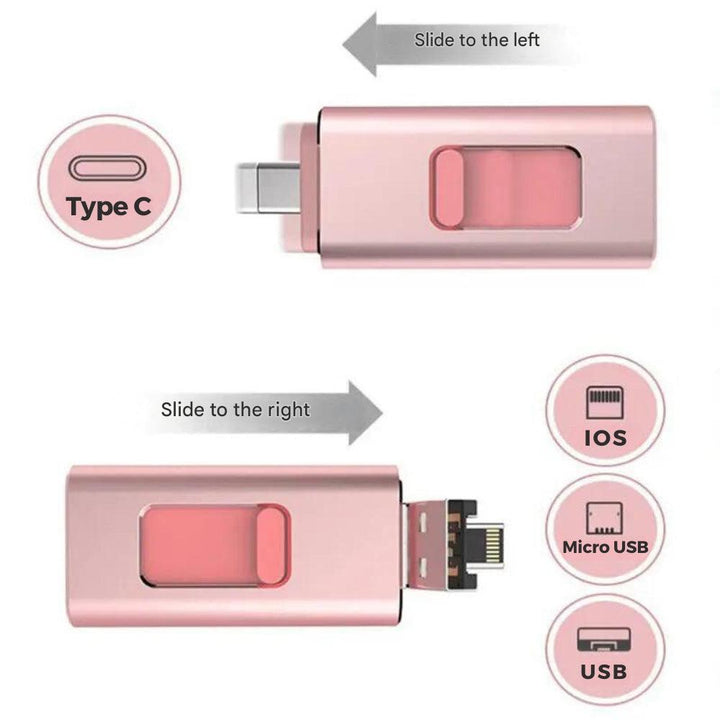4-in-1 Flashdrive for Every Device - DataFlex-16GB-Silver-State of Style