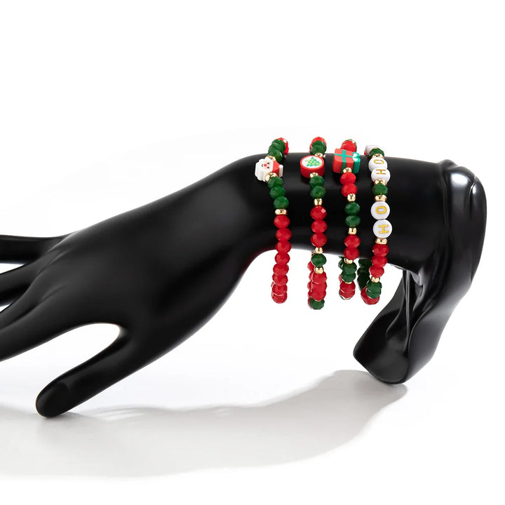 4 PIECE CHRISTMAS BEAD BRACELET SET-State of Style