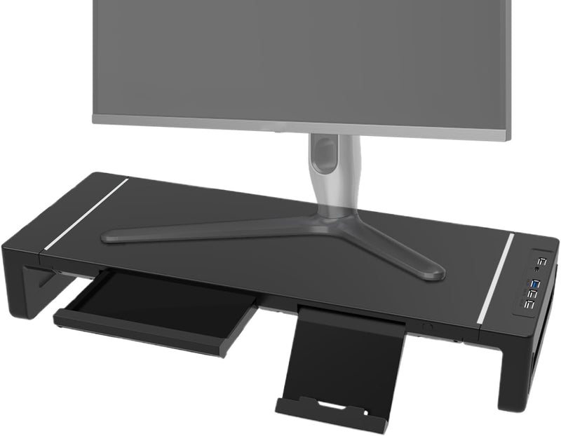 Height Adjustable Monitor Stand with Drawer – Stravon