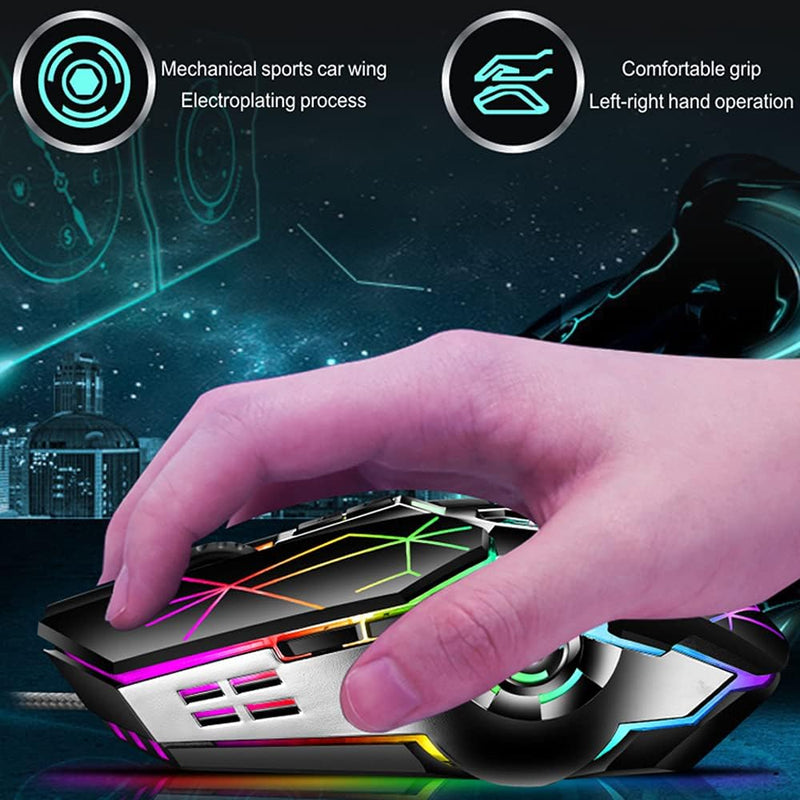 87-Key Mechanical Gaming Keyboard RGB Backlit Blue Switch