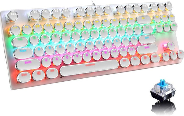 87-Key Mechanical Gaming Keyboard RGB Backlit Blue Switch