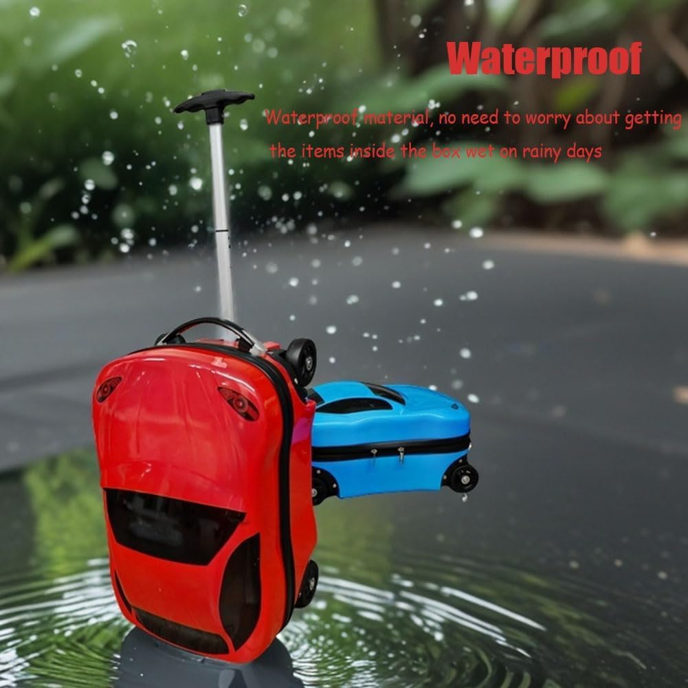 18” Kids Pull-Along Car Suitcase with Retractable Handle