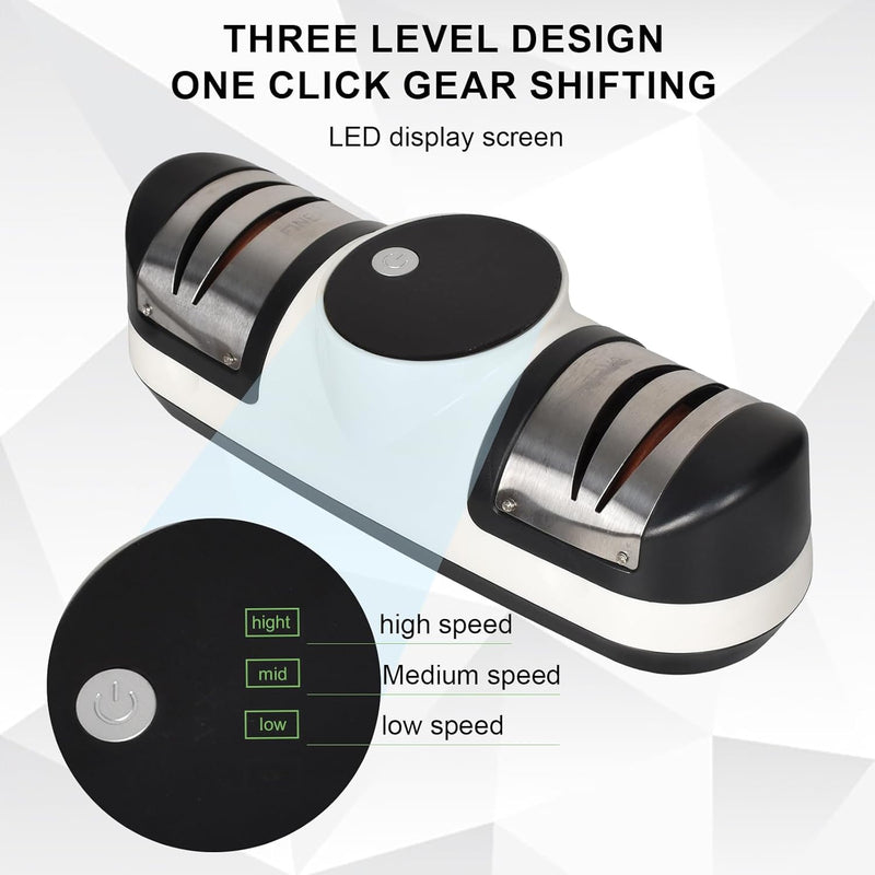 Electric Knife Sharpener with 3 Speeds & LED Display – EdgeMaster