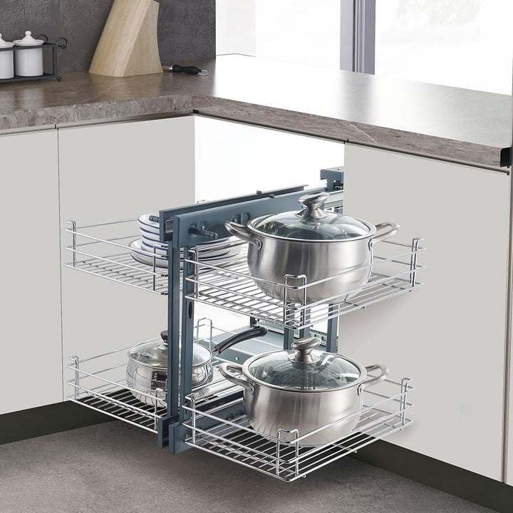 Robust Carbon Steel Blind Corner Cabinet Pull Out Shelf – Zevora