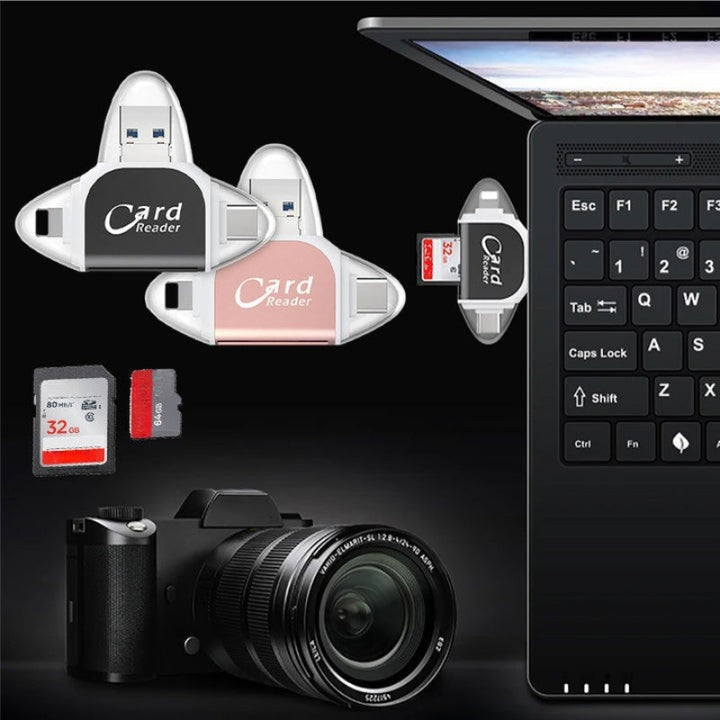 4-in-1 SD & TF Card Reader - FlexPort