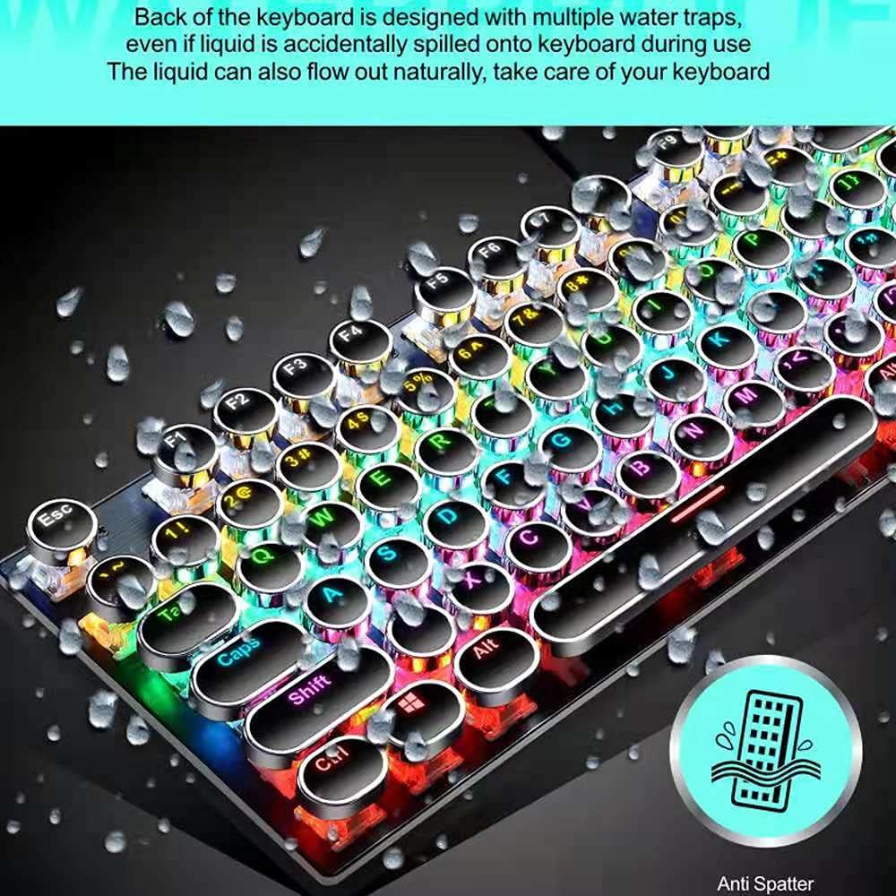 87-Key Mechanical Gaming Keyboard RGB Backlit Blue Switch