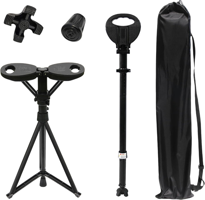 Foldable Walking Cane with Seat – StepMate