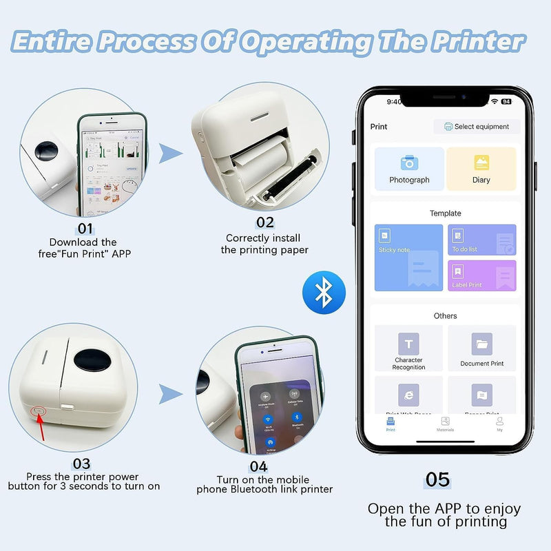 Portable Bluetooth Label Maker – Ink-Free Thermal Printing
