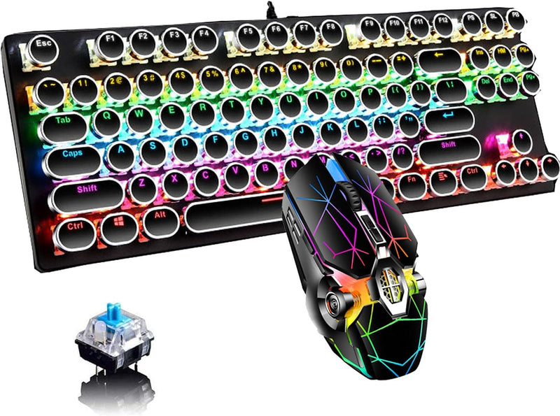 87-Key Mechanical Gaming Keyboard RGB Backlit Blue Switch