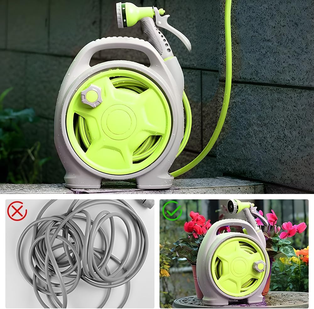 Compact Garden Hose Reel Set with 15m Pipe – Corvina