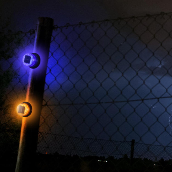 Solar-Powered Amber & Blue Magnetic Strobe Lights Set – Liora