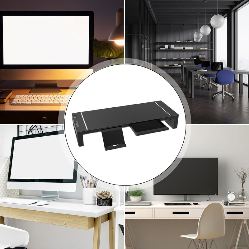 Height Adjustable Monitor Stand with Drawer – Stravon