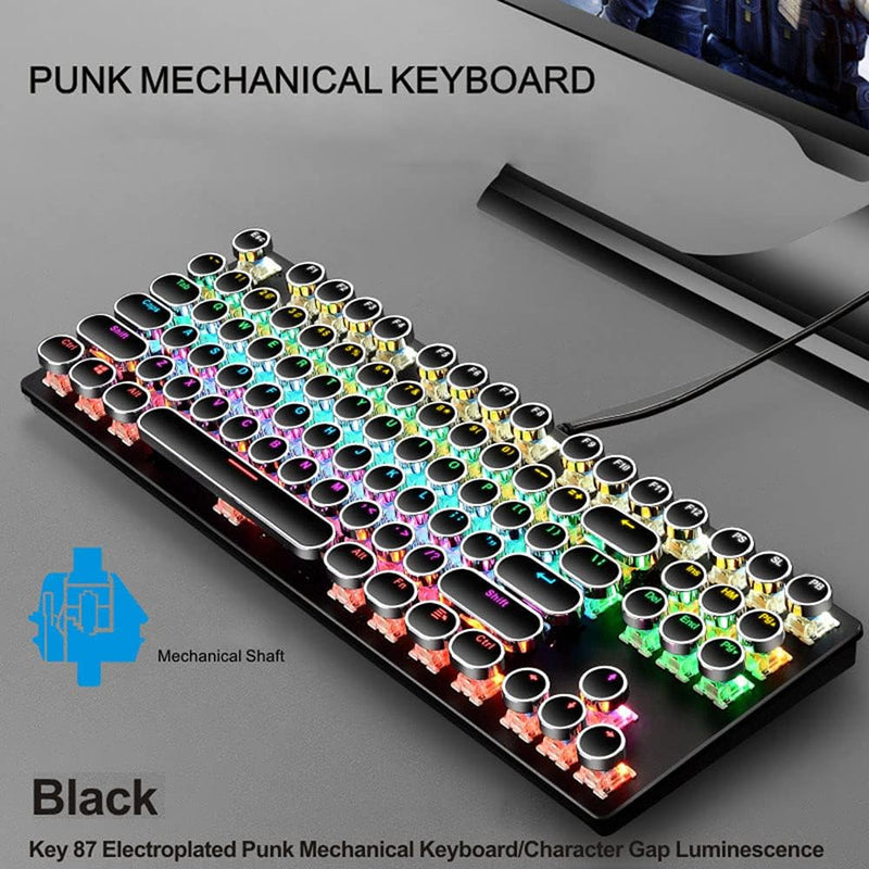87-Key Mechanical Gaming Keyboard RGB Backlit Blue Switch