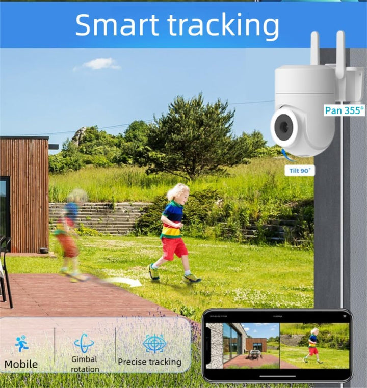 Outdoor & Indoor Security Camera 2K 355° View with Night Vision