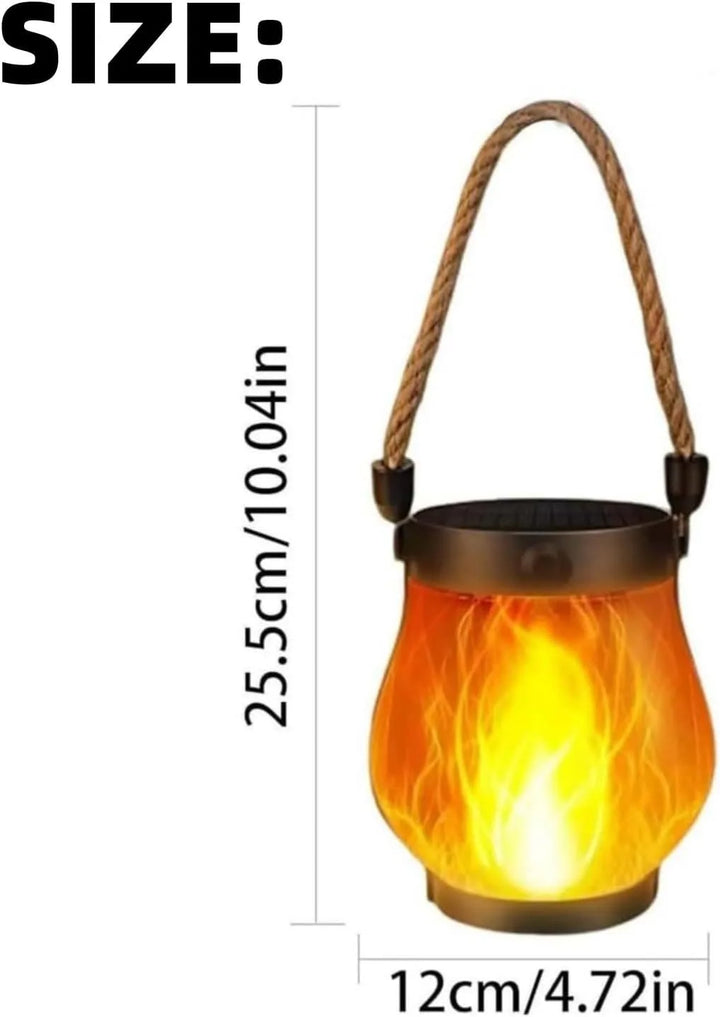 Glowing lantern with a dimensions diagram showing its height and width 7