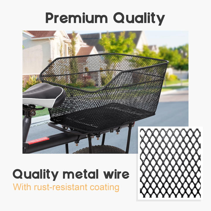 Waterproof Rear Bike Basket with Rainproof Cover – Velora
