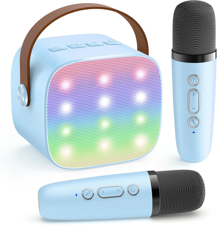 Portable Mini Karaoke Machine with Bluetooth Speaker & 2 Wireless Mics – Veylo