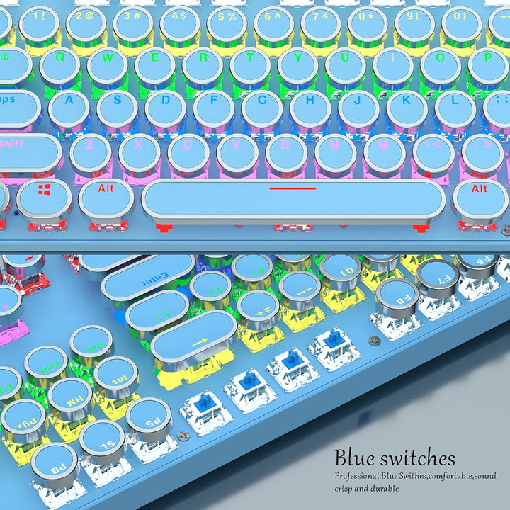 87-Key Mechanical Gaming Keyboard RGB Backlit Blue Switch
