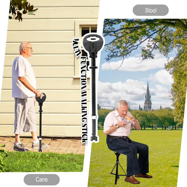 Foldable Walking Cane with Seat – StepMate