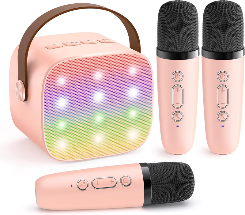 Portable Mini Karaoke Machine with Bluetooth Speaker & 2 Wireless Mics – Veylo