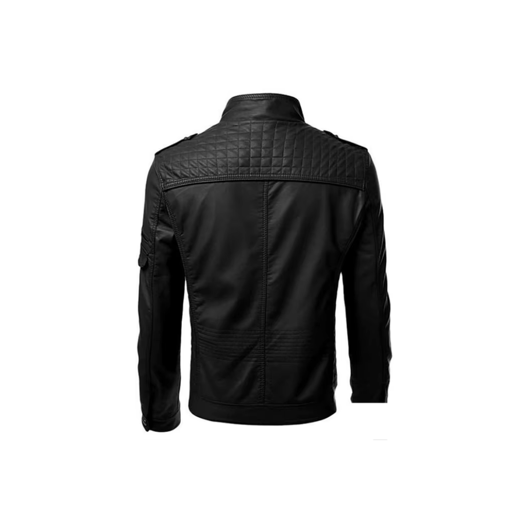 Men's leather jacket with removable hood – Autumn edition Marcellus