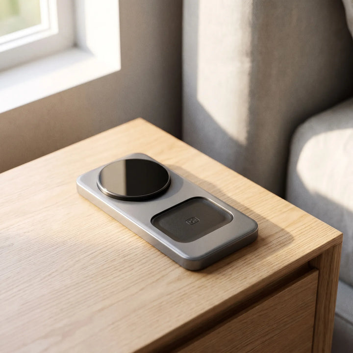 Compact Desktop Wireless Charging Station - Hubvia