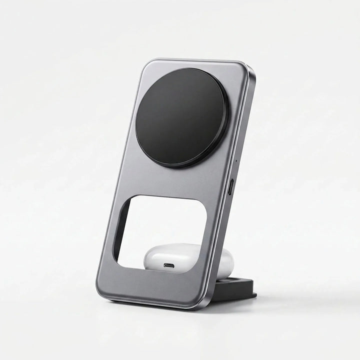 Compact Desktop Wireless Charging Station - Hubvia