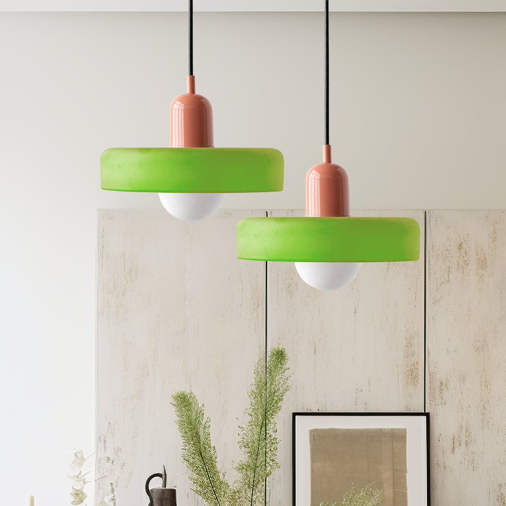 Decorative Glass Pendant Light with Adjustable Hanging Cord