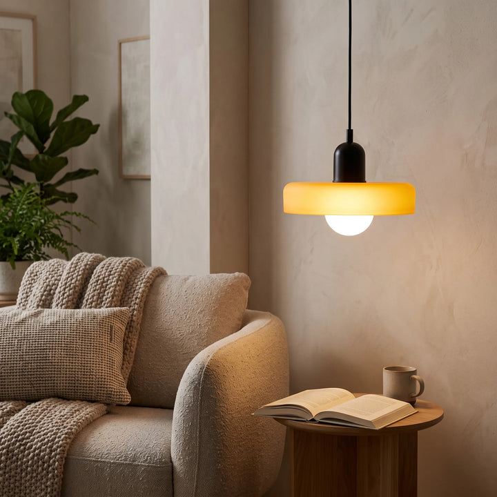 Decorative Glass Pendant Light with Adjustable Hanging Cord