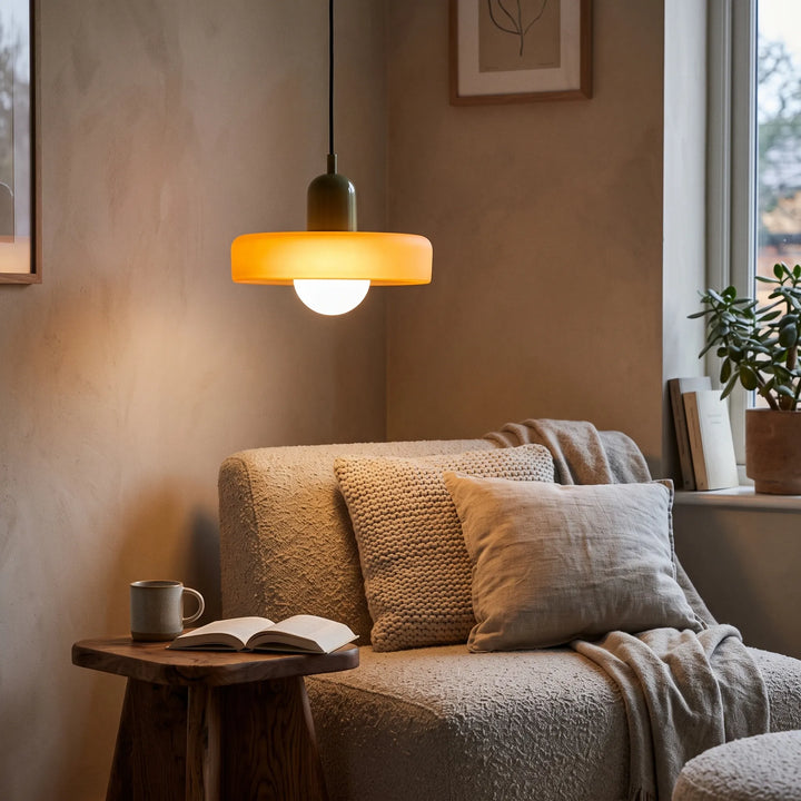 Decorative Glass Pendant Light with Adjustable Hanging Cord