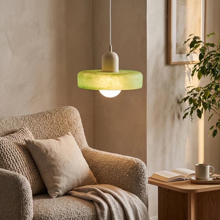 Decorative Glass Pendant Light with Adjustable Hanging Cord