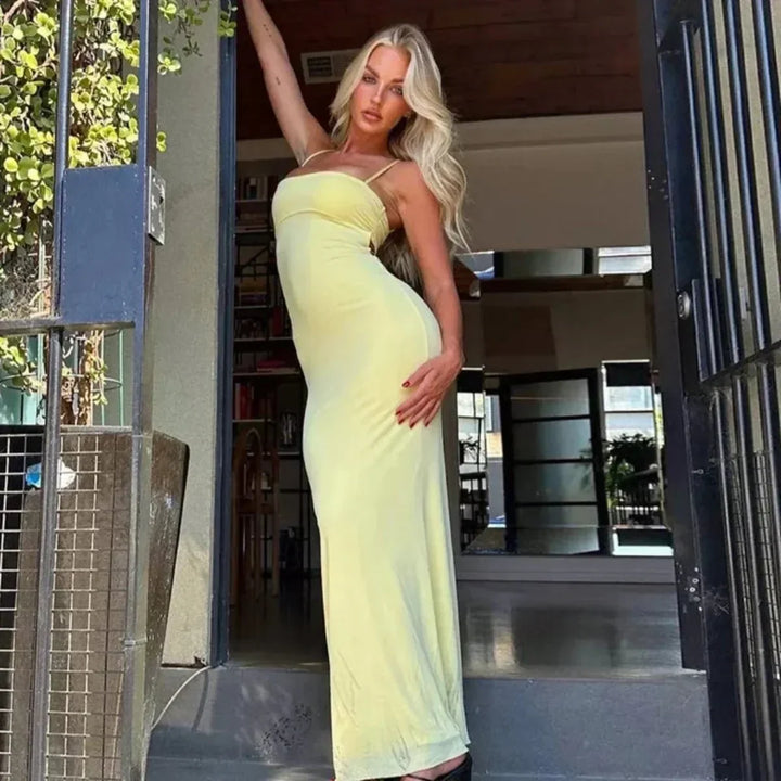 Fitted Sleeveless Evening Maxi Dress - Penny