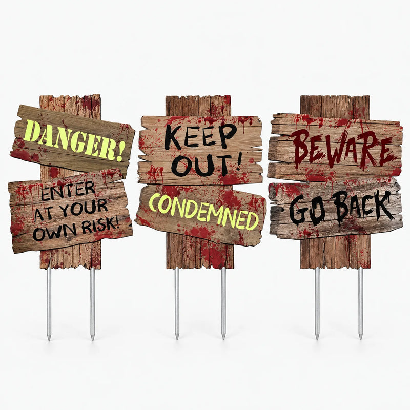 Halloween Garden Warning Signs - Dreadwood
