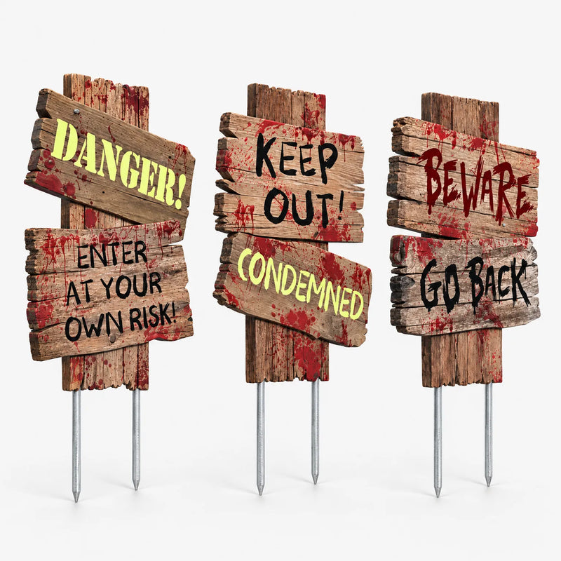 Halloween Garden Warning Signs - Dreadwood