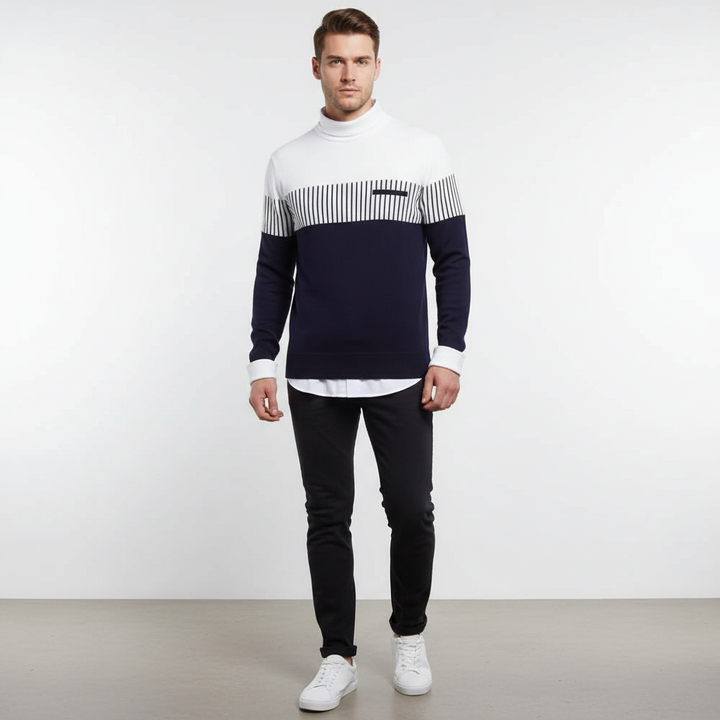 Lange Ärmel Pullover - StripeMix