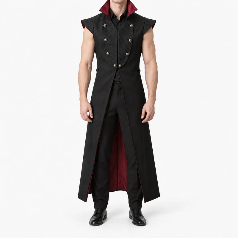 Long Sleeveless Gothic Vest - Vespera