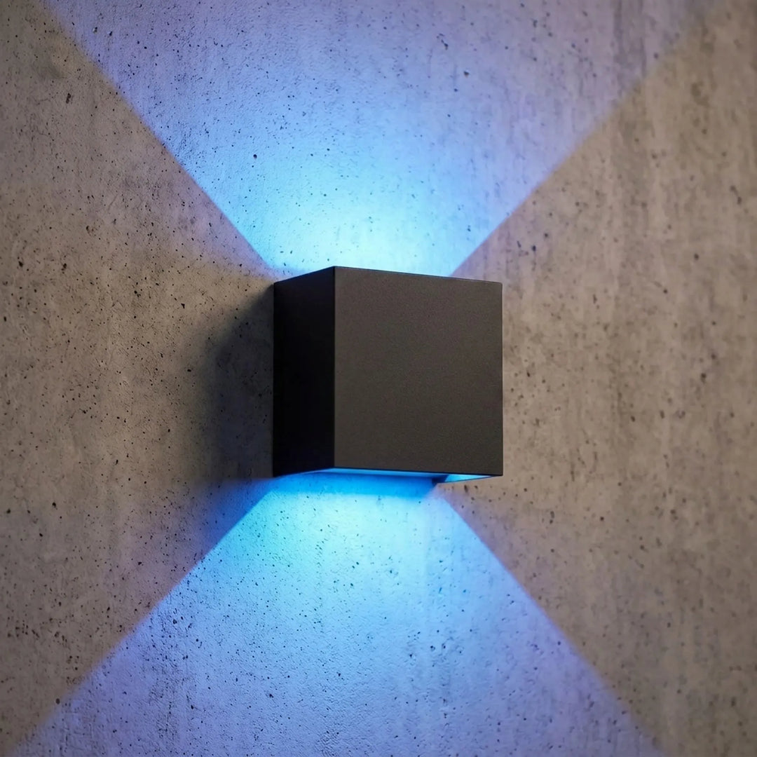 Modern Square Smart Outdoor Wall Sconce - Prismis