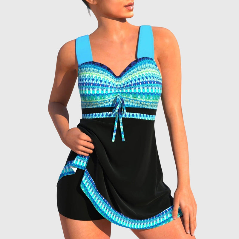 Patterned Swimdress With Shorts - Sally