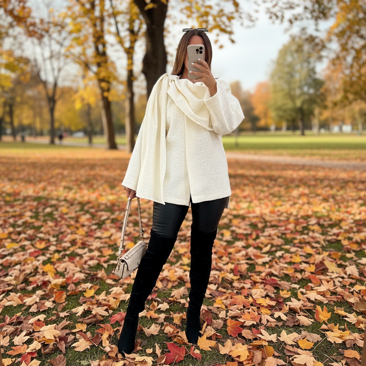 Damenponcho Mit Schaldetail - Lara