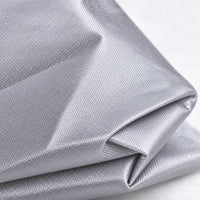 Close-up of the silver-grey fabric folded over, showing its fine woven texture and slight sheen. 5