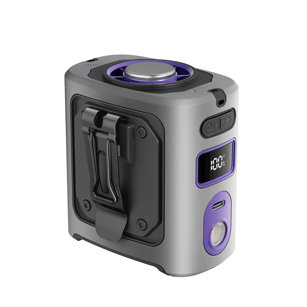 8000mAh Portable Cooling Waist Fan with Power Bank & LED Light – FrostBreeze